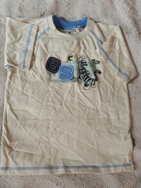 Tigger - Cream Short-Sleeve Top with Blue Trim